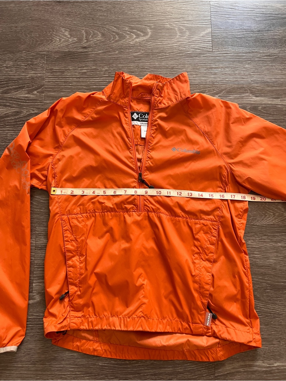 Columbia Orange Packable Pullover 1/2 zip Windbreaker - Picture 6 of 8